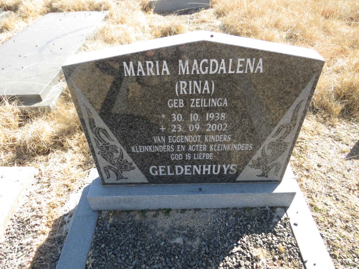 GELDENHUYS Maria Magdalena nee ZEILINGA 1938-2002