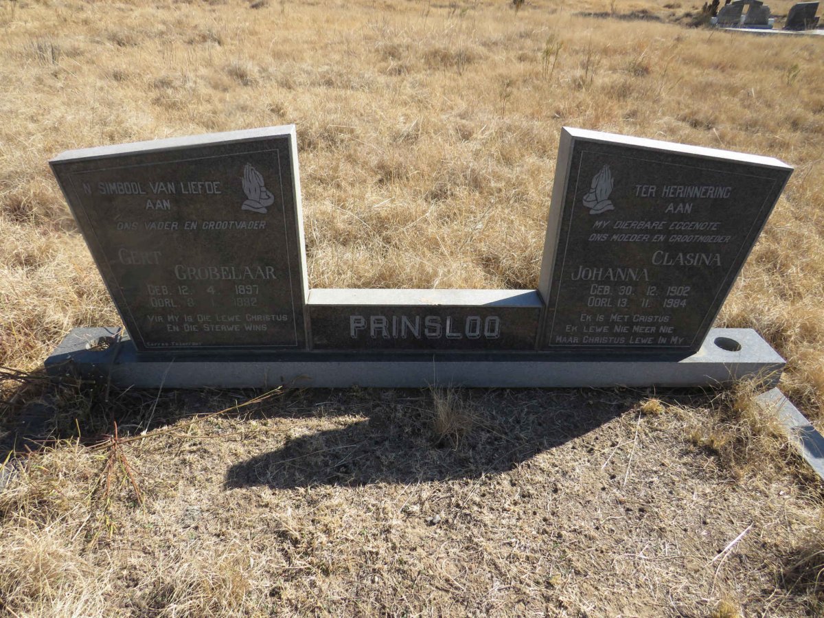 PRINSLOO Gert Grobelaar 1897-1992 & Clasina Johanna 1902-1984