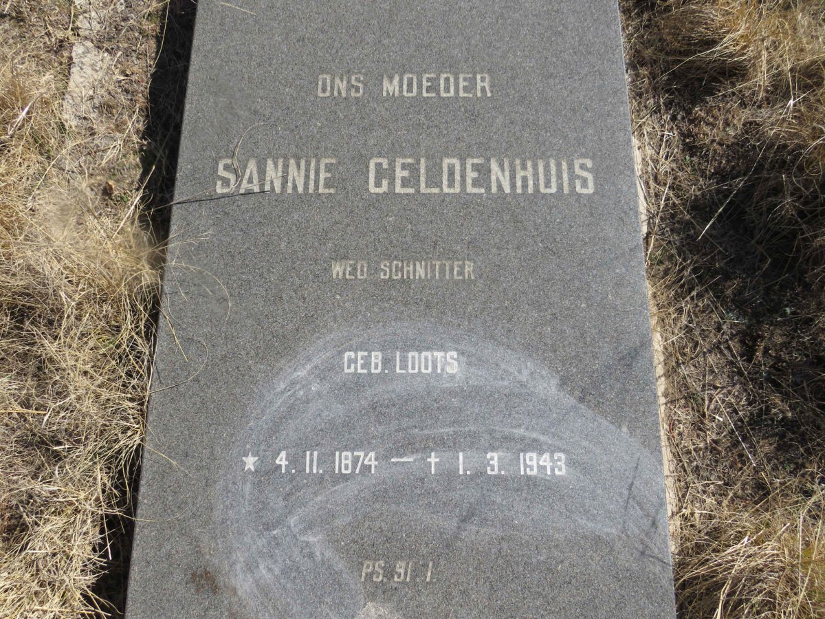 GELDENHUIS Sannie wed. SCHNITTER nee LOOTS 1874-1943