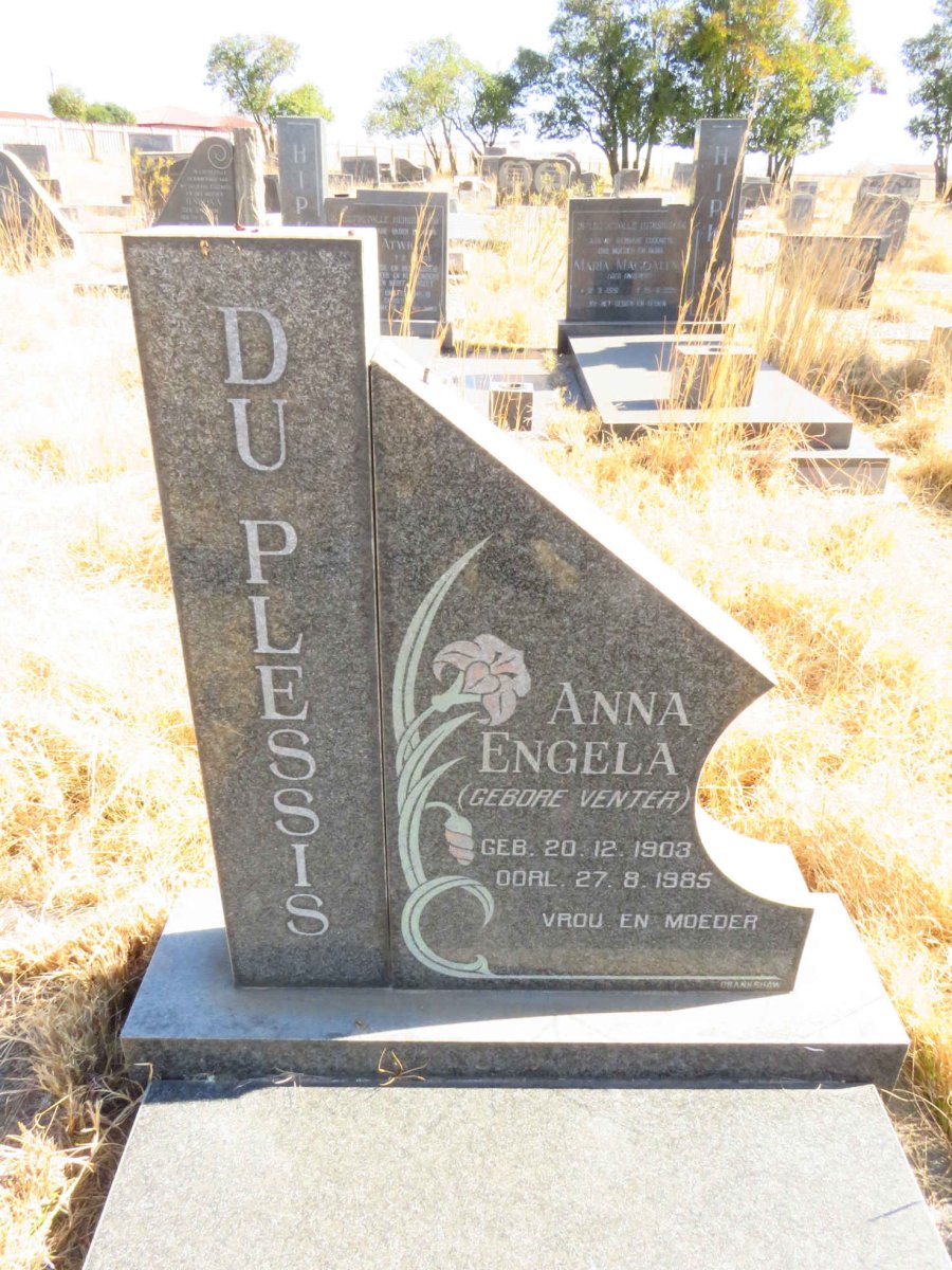 PLESSIS Anna Engela, du nee VENTER 1903-1985