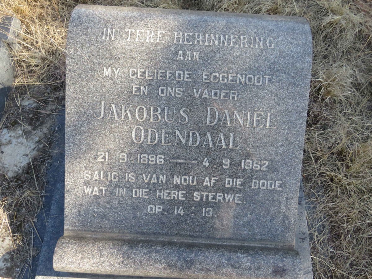 ODENDAAL Jacobus Daniel 1896-1962
