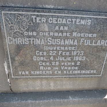 FULLARD Christina Susanna nee DUVENAGE 1873-1963
