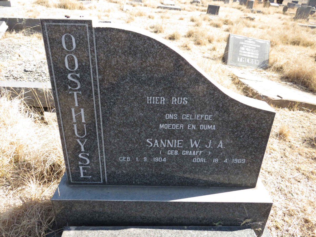 OOSTHUYSE Sannie W.J.A. nee GRAAFF 1904-1989