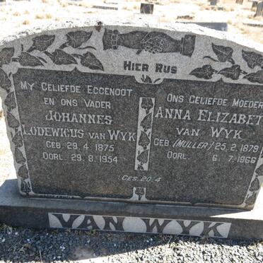 WYK Johannes Lodewicus, van 1874-1954 &amp; Anna Elizabeth MULLER 1879-1966