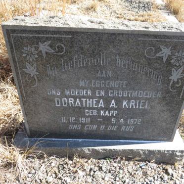 KRIEL Dorathea A. nee KAPP 1911-1972