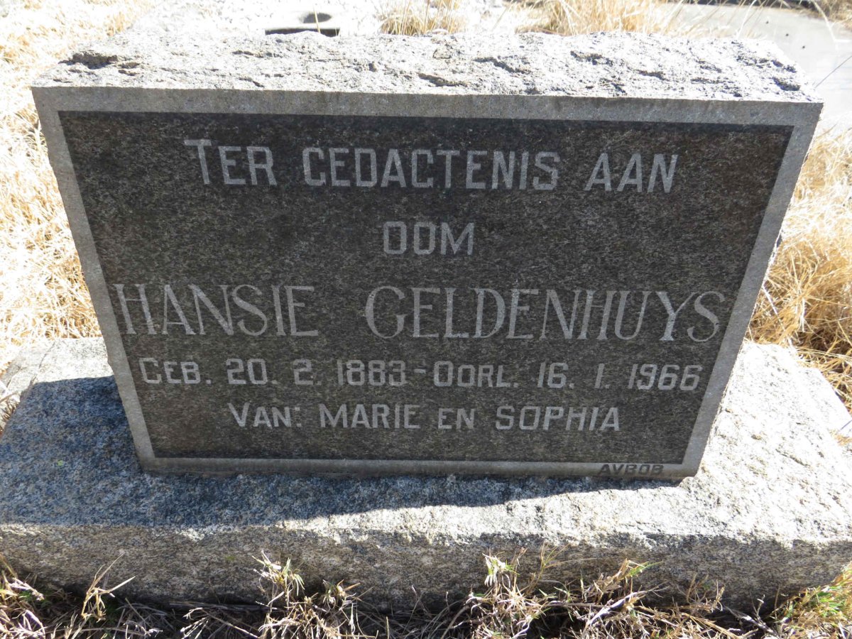 GELDENHUYS Hansie 1883-1966