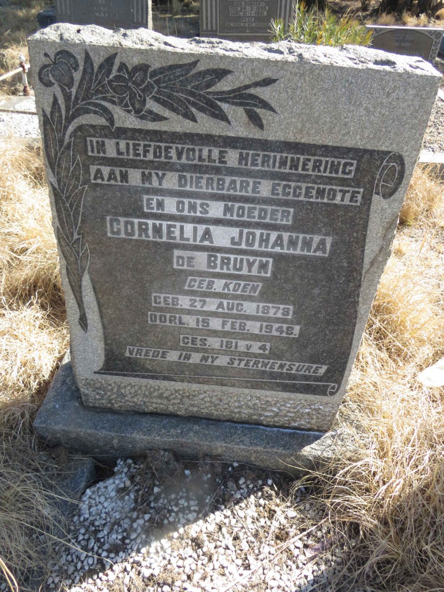 BRUYN Cornelia Johanna, de nee KOEN 1878-1948