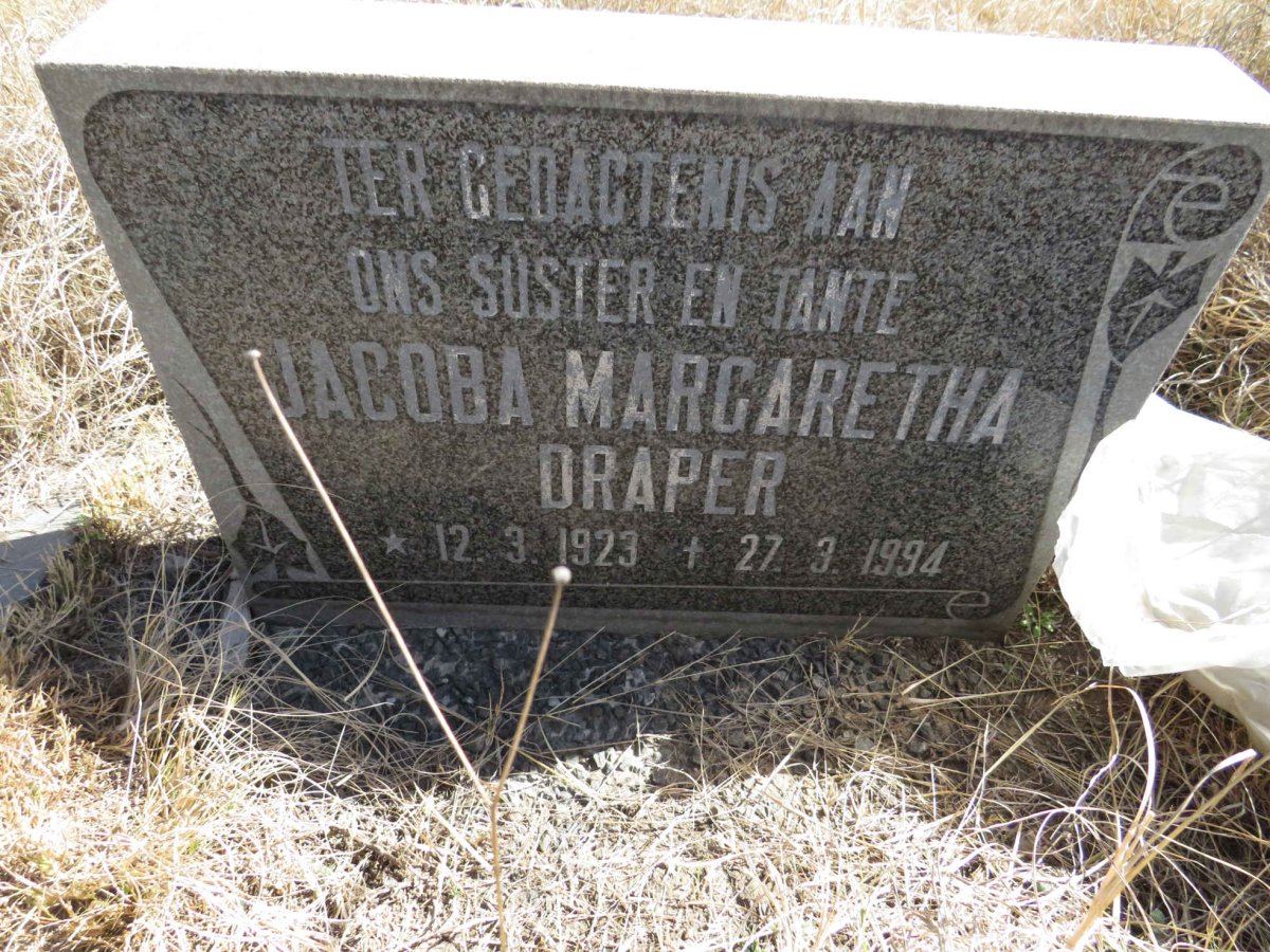 DRAPER Jacoba Margaretha 1923-1994
