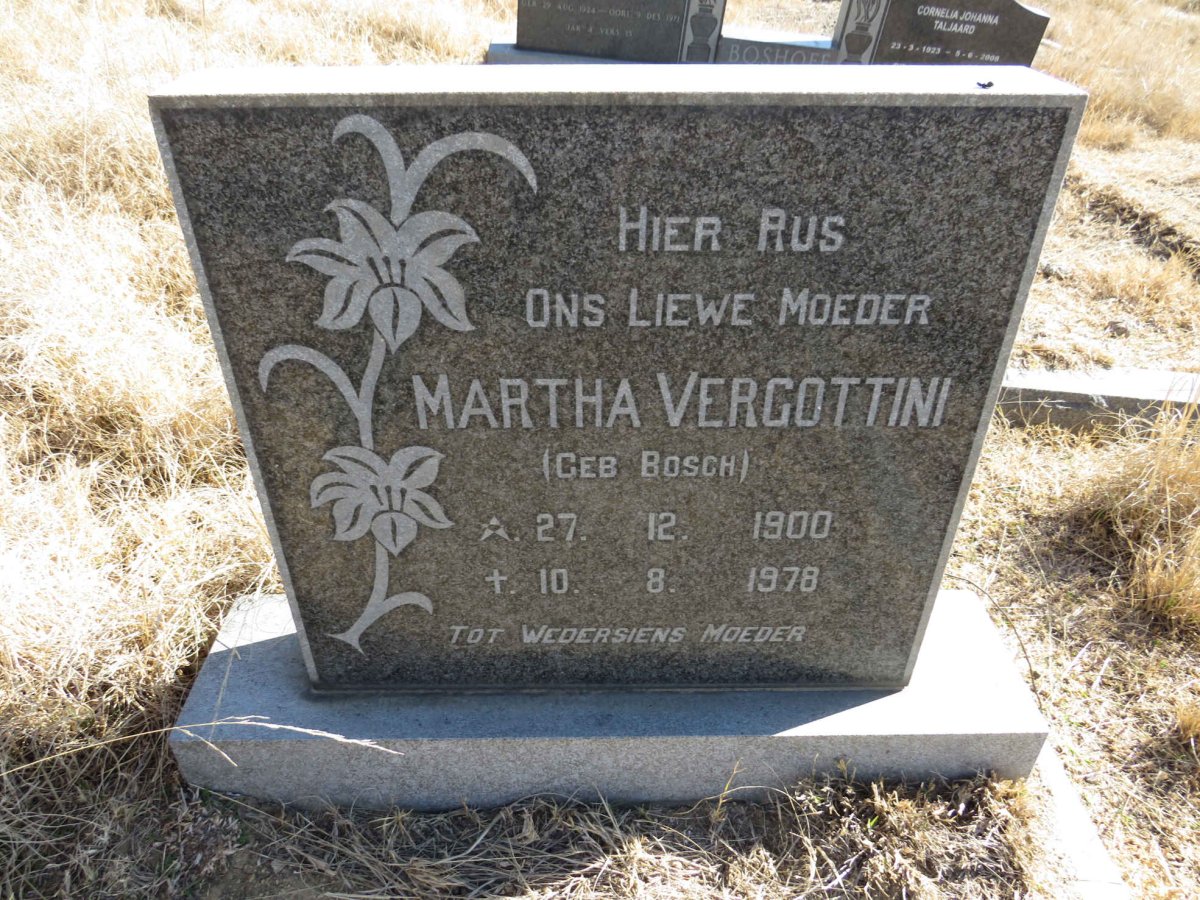 VERGOTTINI Martha nee BOSCH 1900-1978