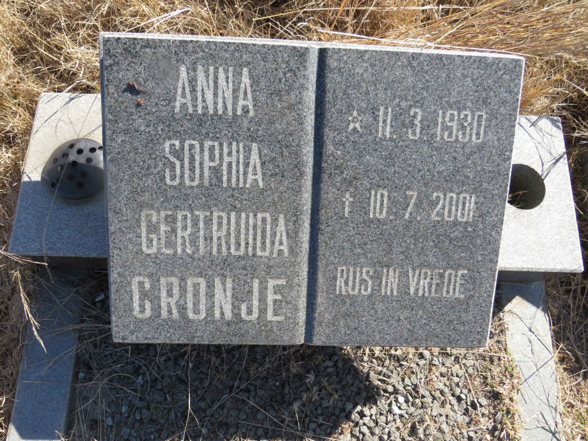 CRONJE Anna Sophia Gertruida 1930-2001