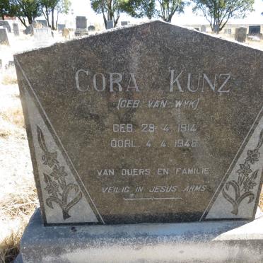 KUNZ Cora nee VAN WYK 1914-1948
