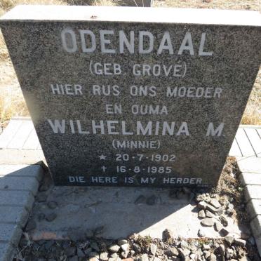 ODENDAAL Wilhelmina M. nee GROVE 1902-1985