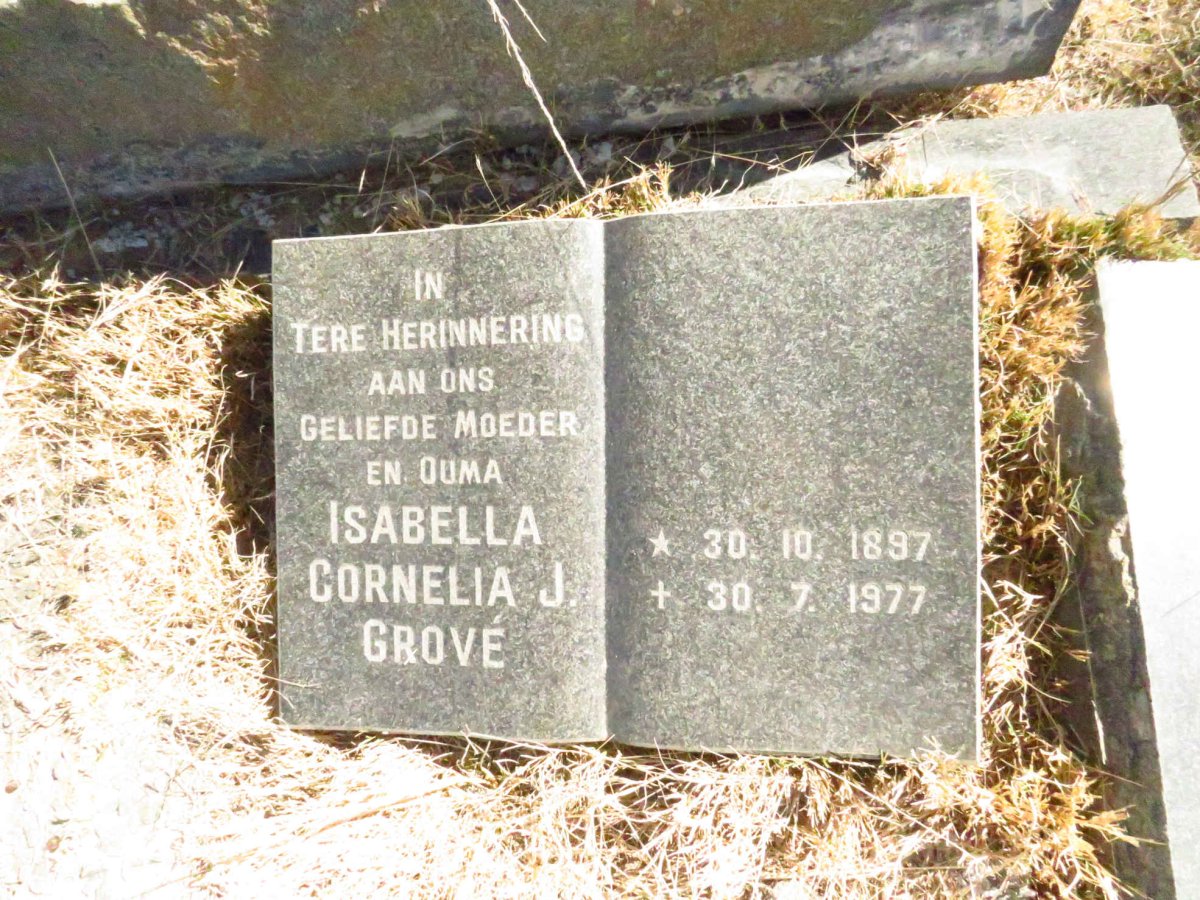 GROVE Isabella Cornelia J. 1897-1977