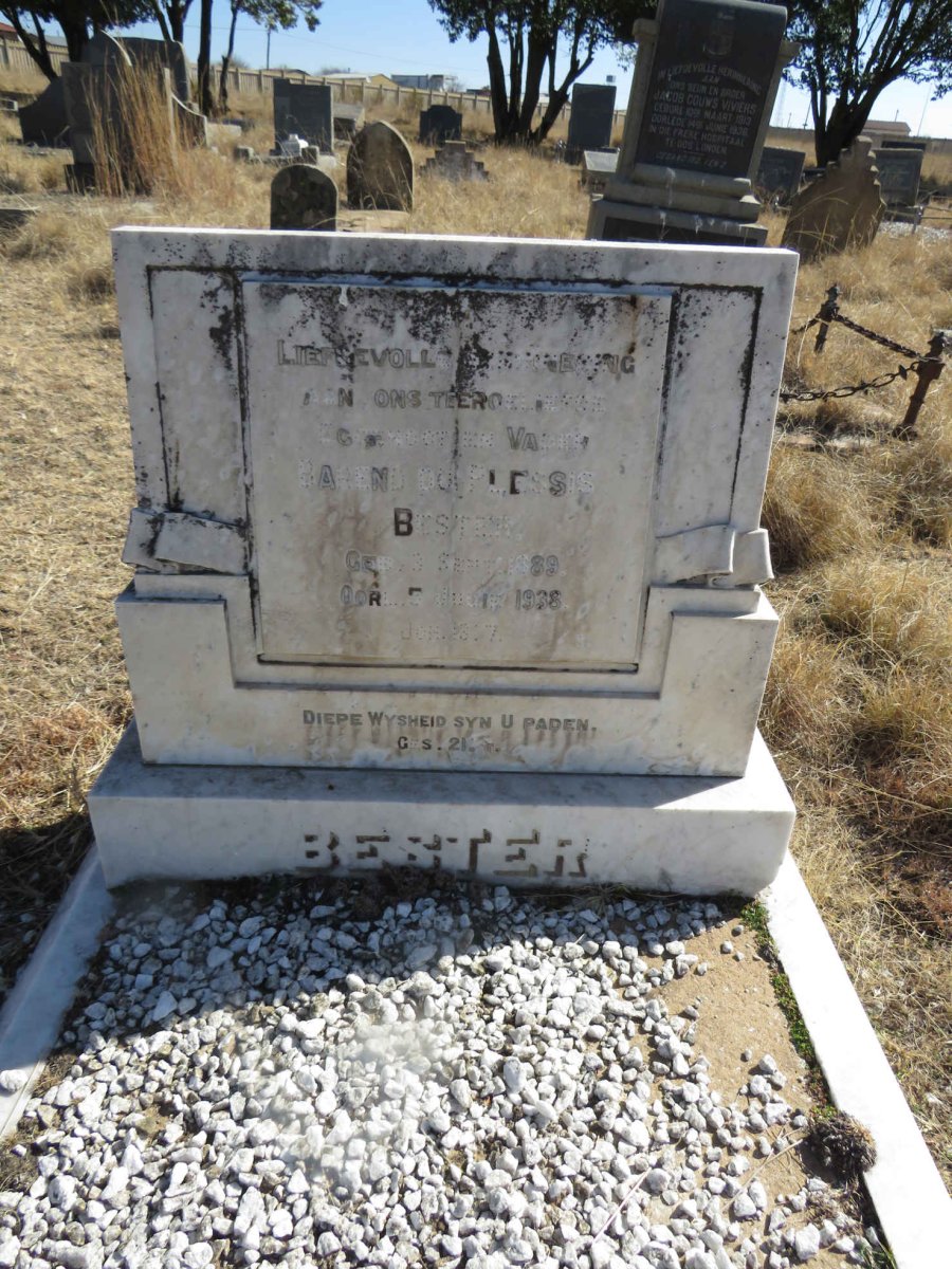 BESTER Barend du Plessis 1889-1938