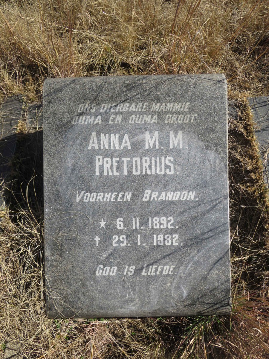 PRETORIUS Anna M.M. nee BRANDON 1892-1982 _2