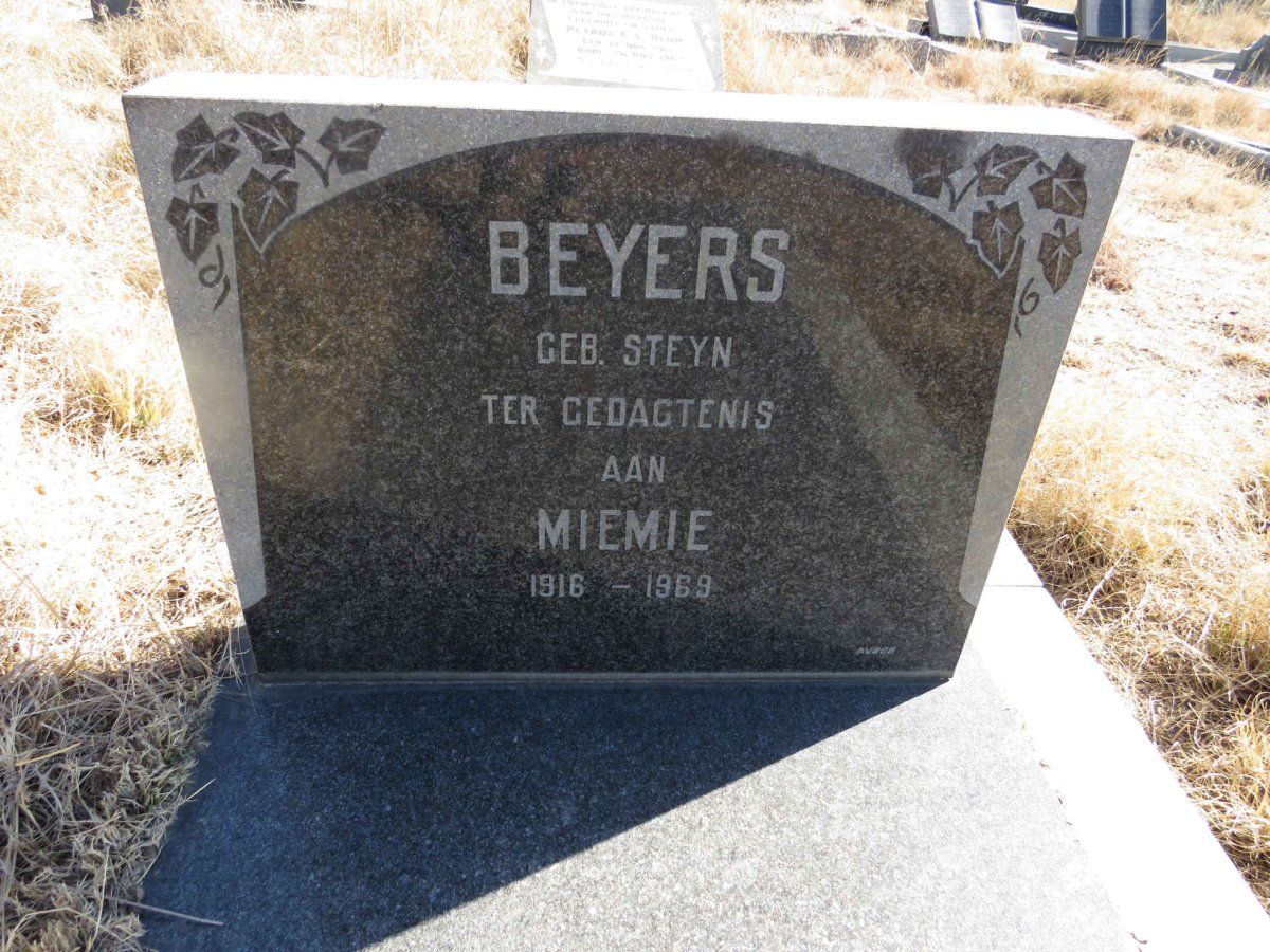BEYERS Miemie nee STEYN 1916-1969