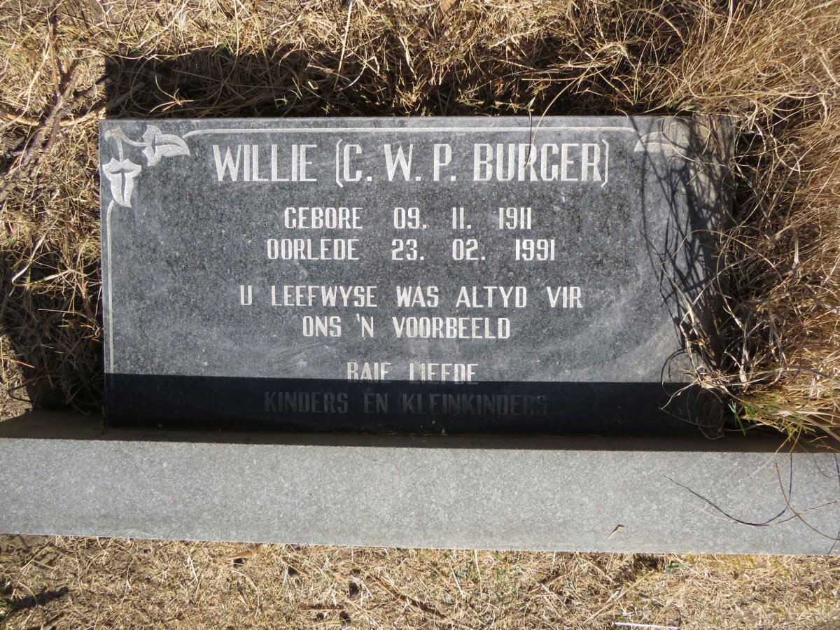 BURGER C.W.P. 1911-1991