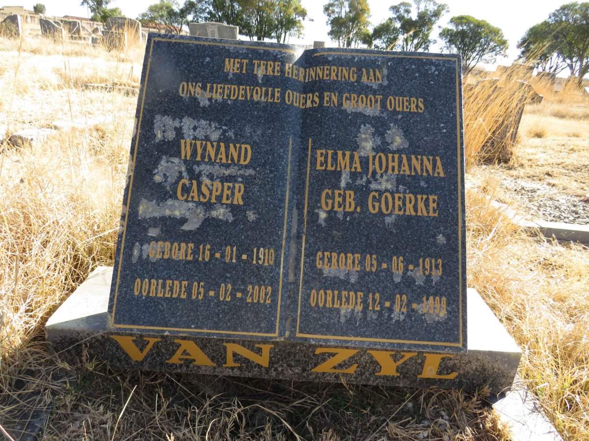 ZYL Wynand Casper, van 1910-2002 & Elma Johanna GOERKE 1913-1999