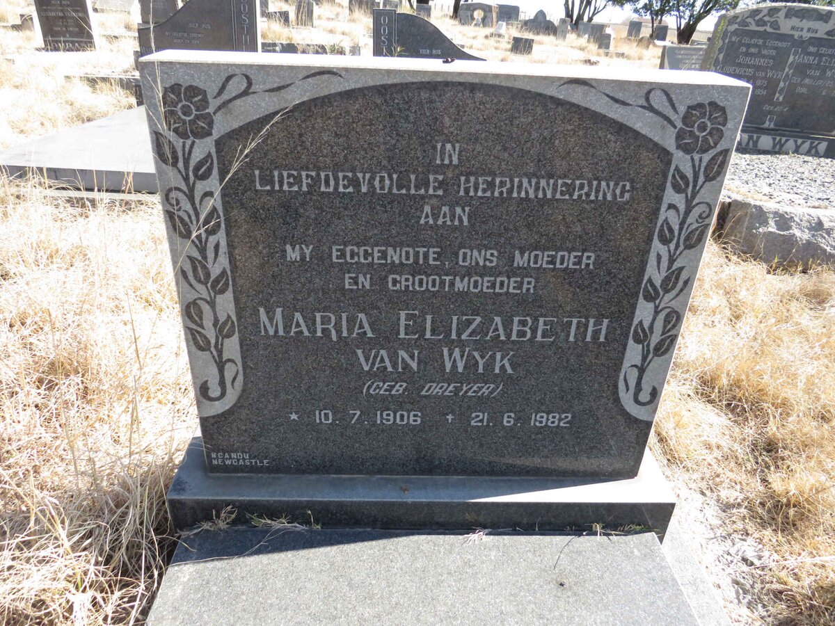 WYK Maria Elizabeth, van nee DREYER 1906-1982