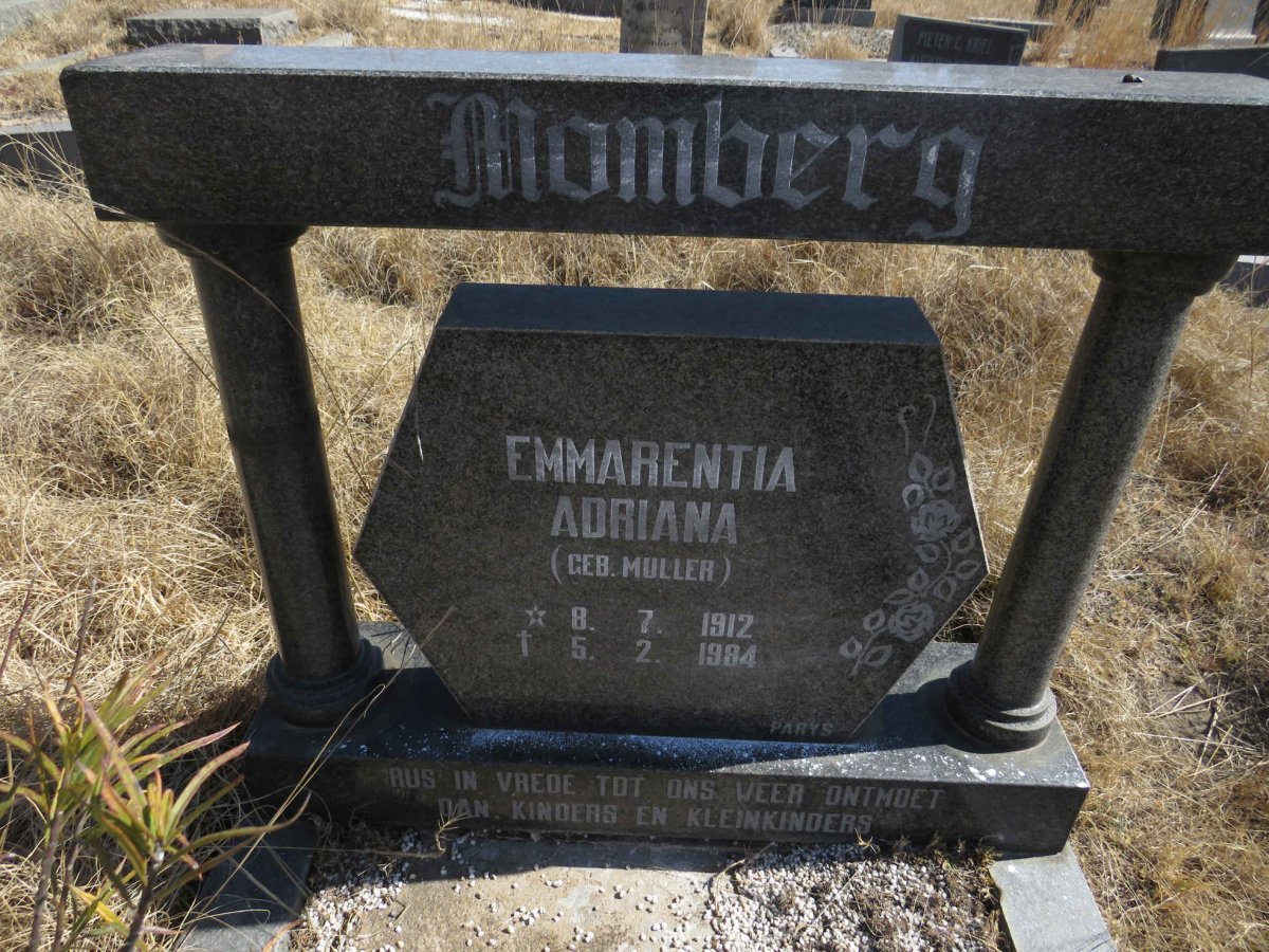 MOMBERG Emmarentia Adriana nee MULLER 1912-1984