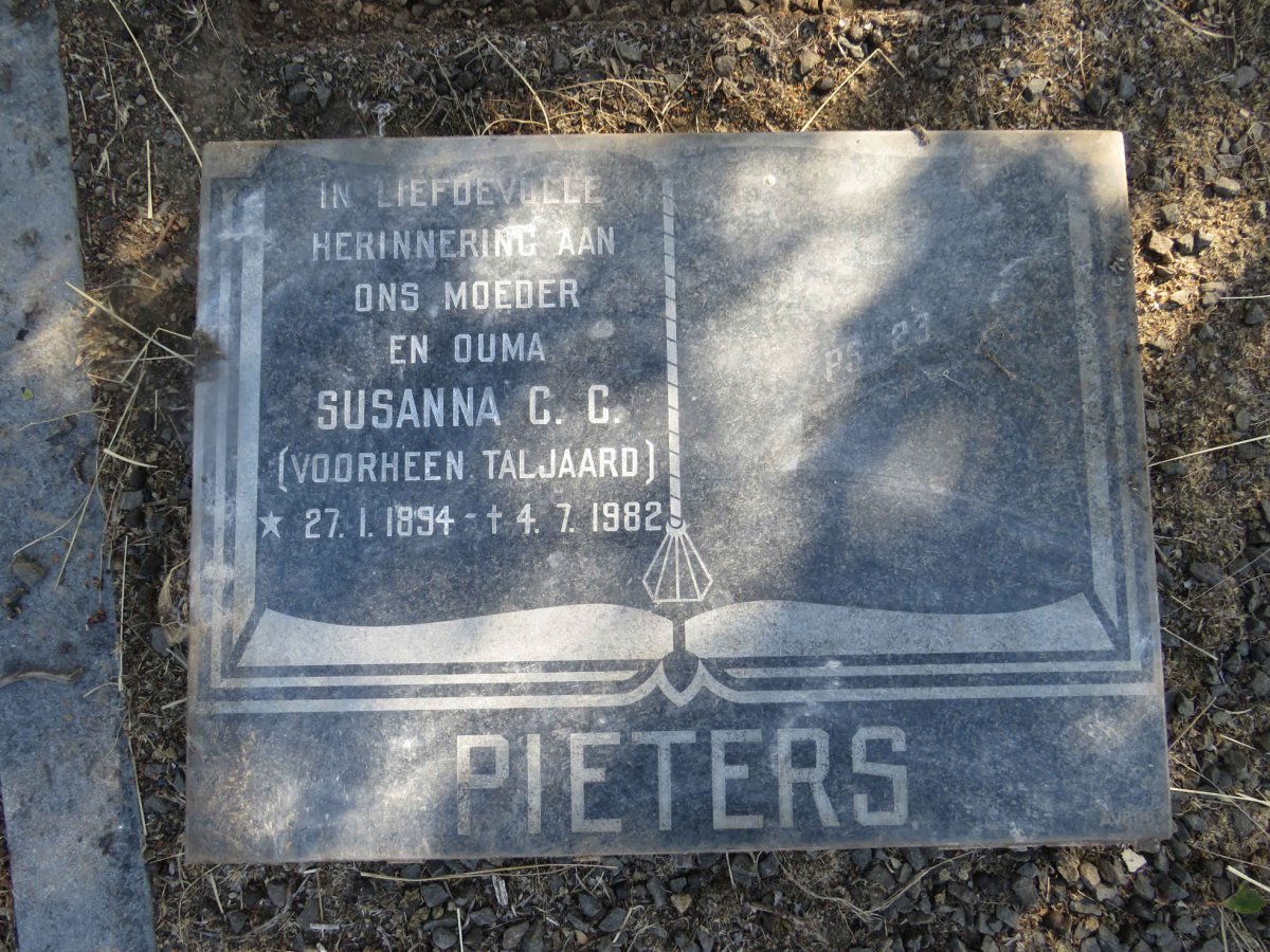 PIETERS Susanna C.C. voorheen TALJAARD 1894-1982