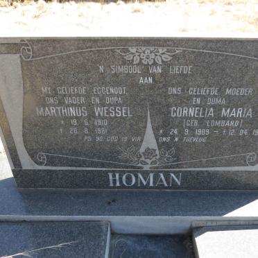 HOMAN Marthinus Wessel 1910-1981 &amp; Cornelia Maria LOMBARD 1909-1998