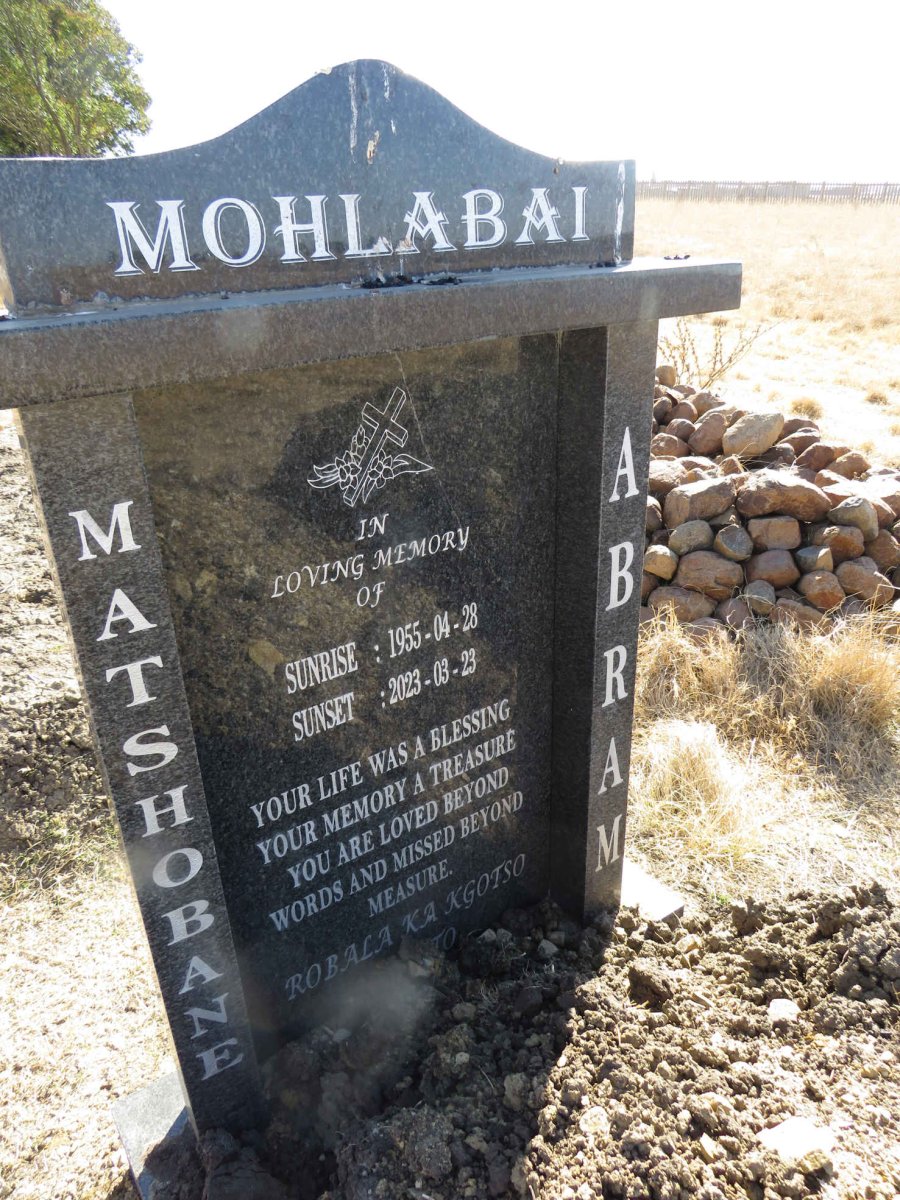 MOHLABAI  Matsobani Abram 1955-2023