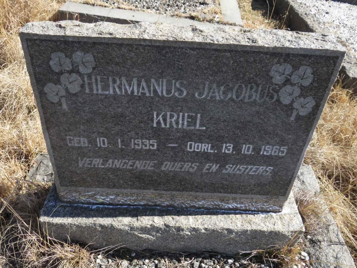 KRIEL Hermanus Jacobus 1935-1965