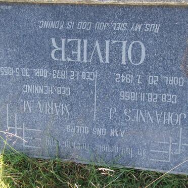 OLIVIER Johannes J. 1866-1942 &amp; Maria M. HENNING 1873-1955