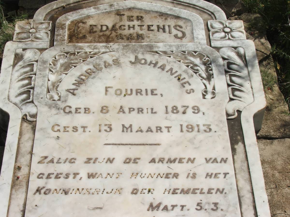FOURIE Andreas Johannes 1879-1913