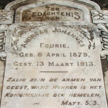 FOURIE Andreas Johannes 1879-1913