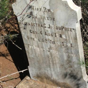 PREEZ Elizabetha C.J.J., du 1886-1901