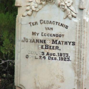 BEER Johannes Mathys, de 1873-1923