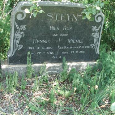 STEYN Hennie 1880-1942 &amp; Miemie SCHLEBUSCH 1885-1966