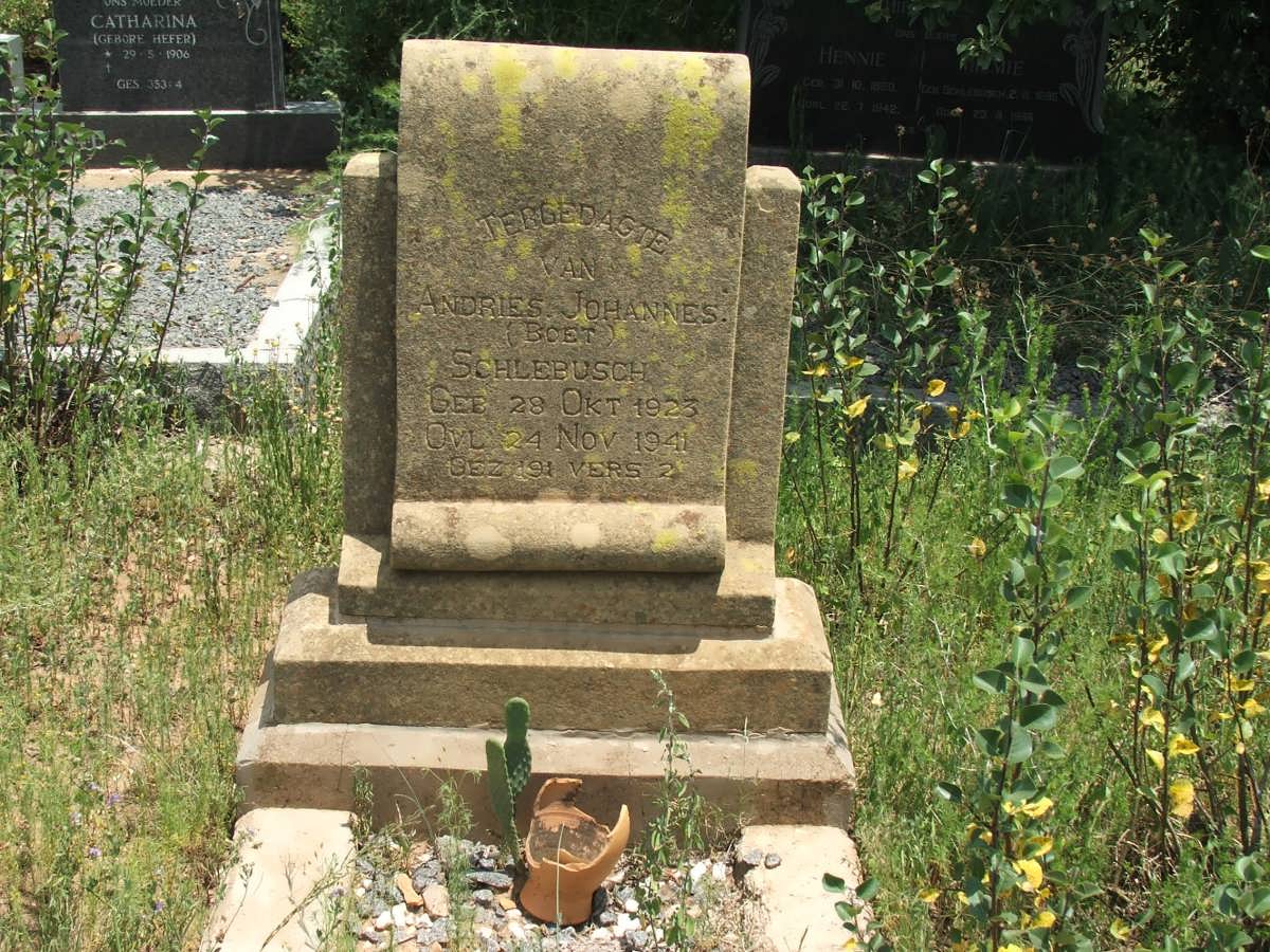 SCHLEBUSCH Andries Johannes 1923-1941