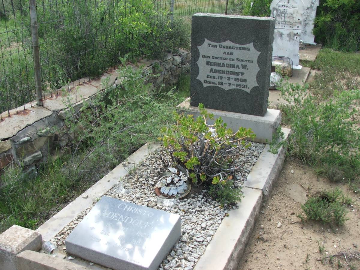 ADENDORFF Berradina W. 1900-1931 :: ADENDORFF Christo 1923-1988