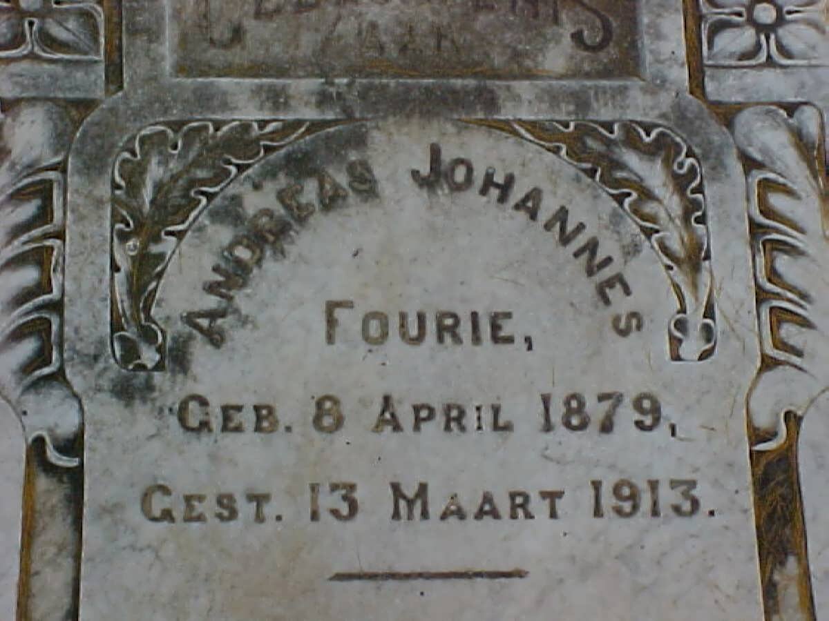 FOURIE Andreas Johannes 1879-1913
