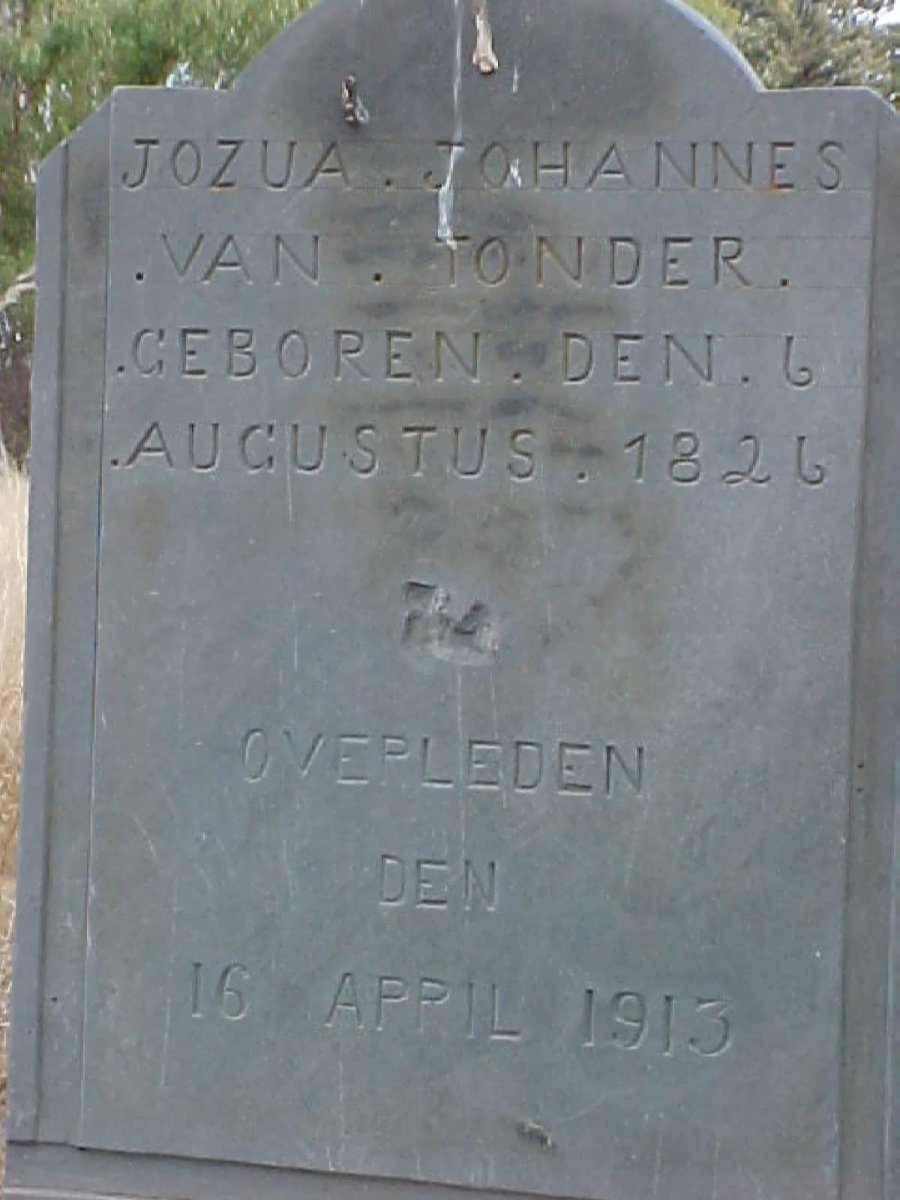 TONDER Jozua Johannes, van 1826-1913