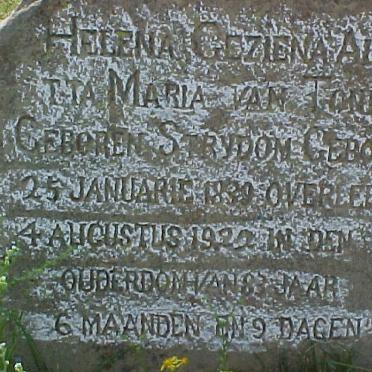 TONDER Helena Geziena Aletta Maria, van nee STRYDOM 1839-1922