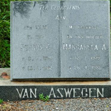 ASWEGEN Petrus C., van 1924-1962 &amp; Margareta A. 1929-1980