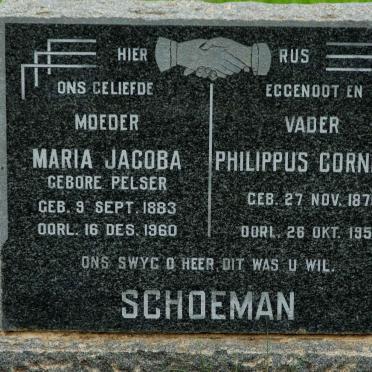 SCHOEMAN Philippus Cornelis 1875-1958 &amp; Maria Jacoba PELSER 1883-1960