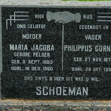 SCHOEMAN Philippus Cornelis 1875-1958 &amp; Maria Jacoba PELSER 1883-1960