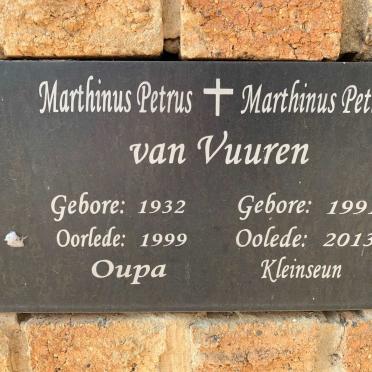 VUUREN Marthinus Petrus, van 1932-1999 :: VUUREN Marthinus Petrus, van 1991-2013