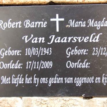 JAARSVELD Robert Barrie, van 1943-2009 &amp; Maria Magdalena 1947-