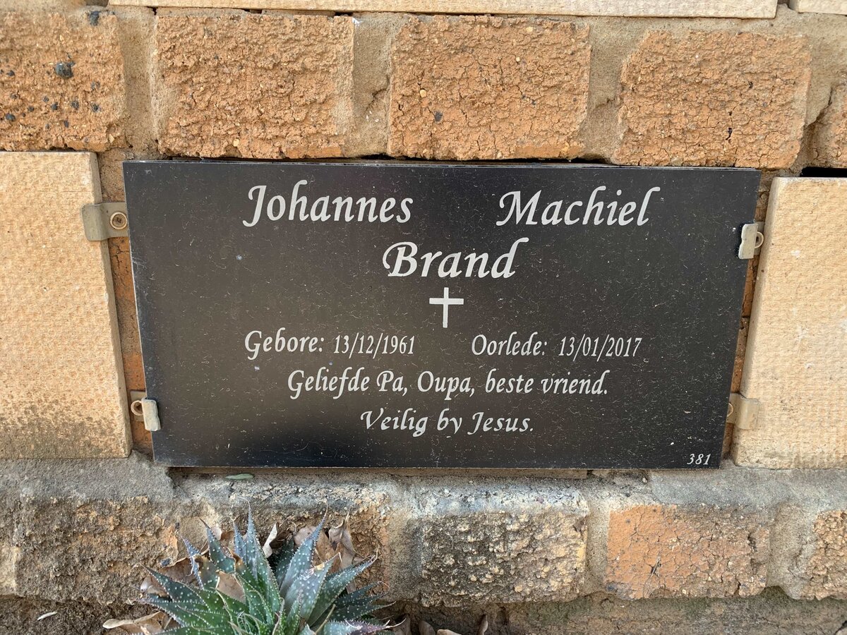 BRAND Johannes Machiel 1961-2017