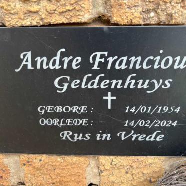 GELDENHUYS Andre Francois 1954-2024