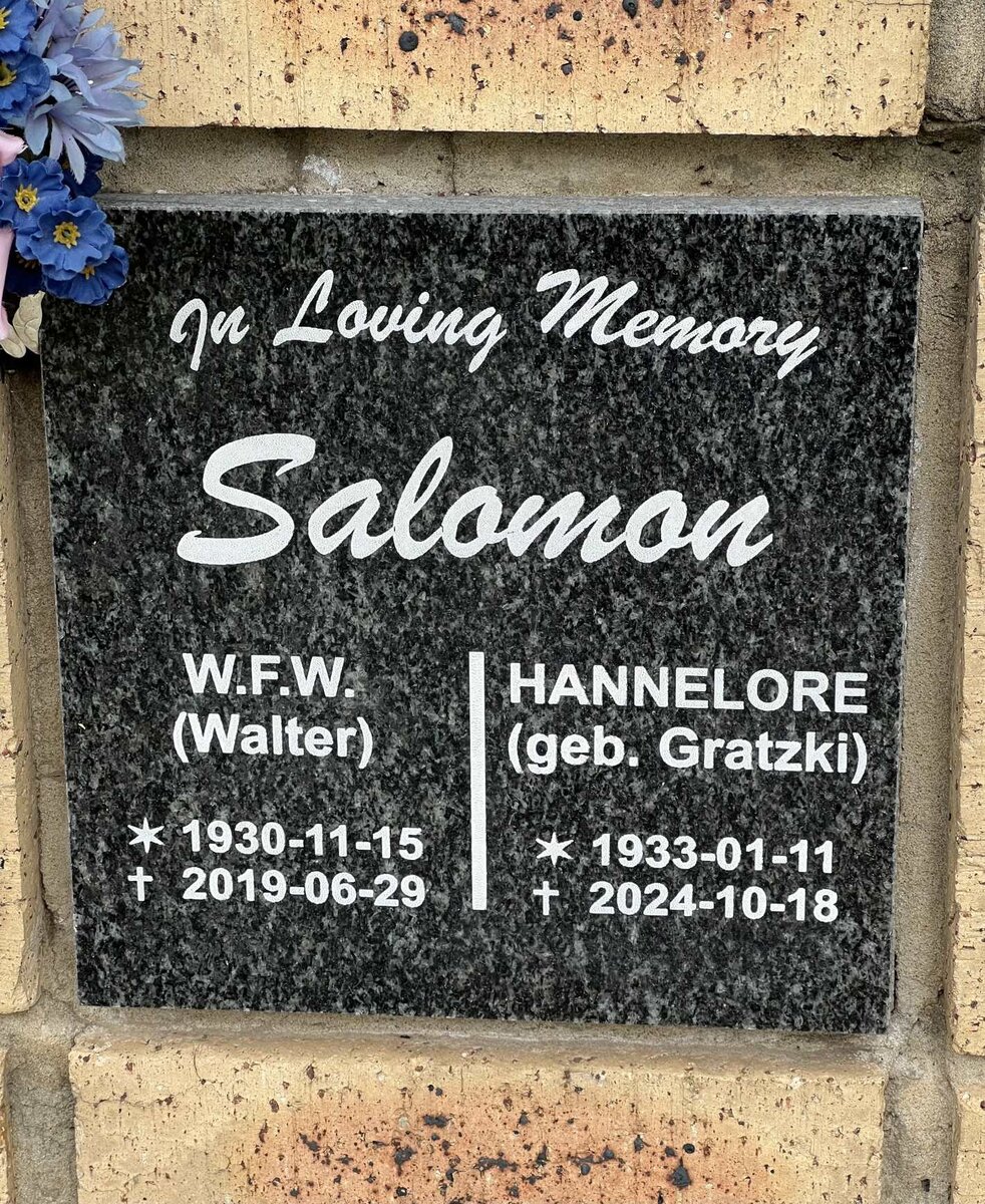 SALOMON W.F.W. 1930-2019 & Hannelore GRATZKI 1933-2024