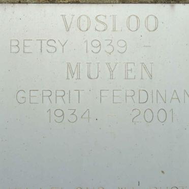 VOSLOO Betsy 1939- :: MUYEN Gerrit Ferdinand 1934-2001