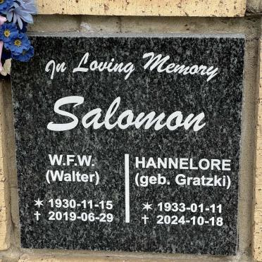 SALOMON W.F.W. 1930-2019 & Hannelore GRATZKI 1933-2024
