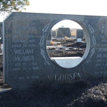 GOOSEN William Jacobus 1913-1988 &amp; Henriette Wilhelmina 1916-1996